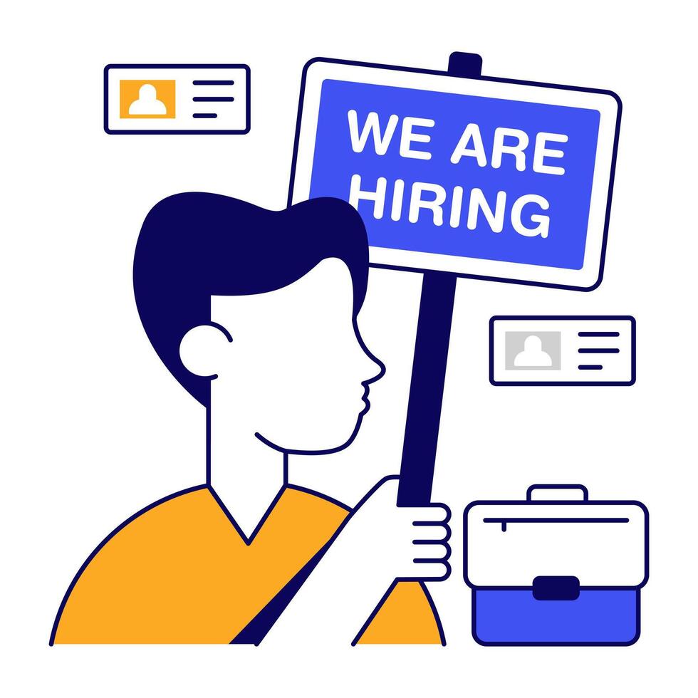 Trendy design icon of hiring board vector