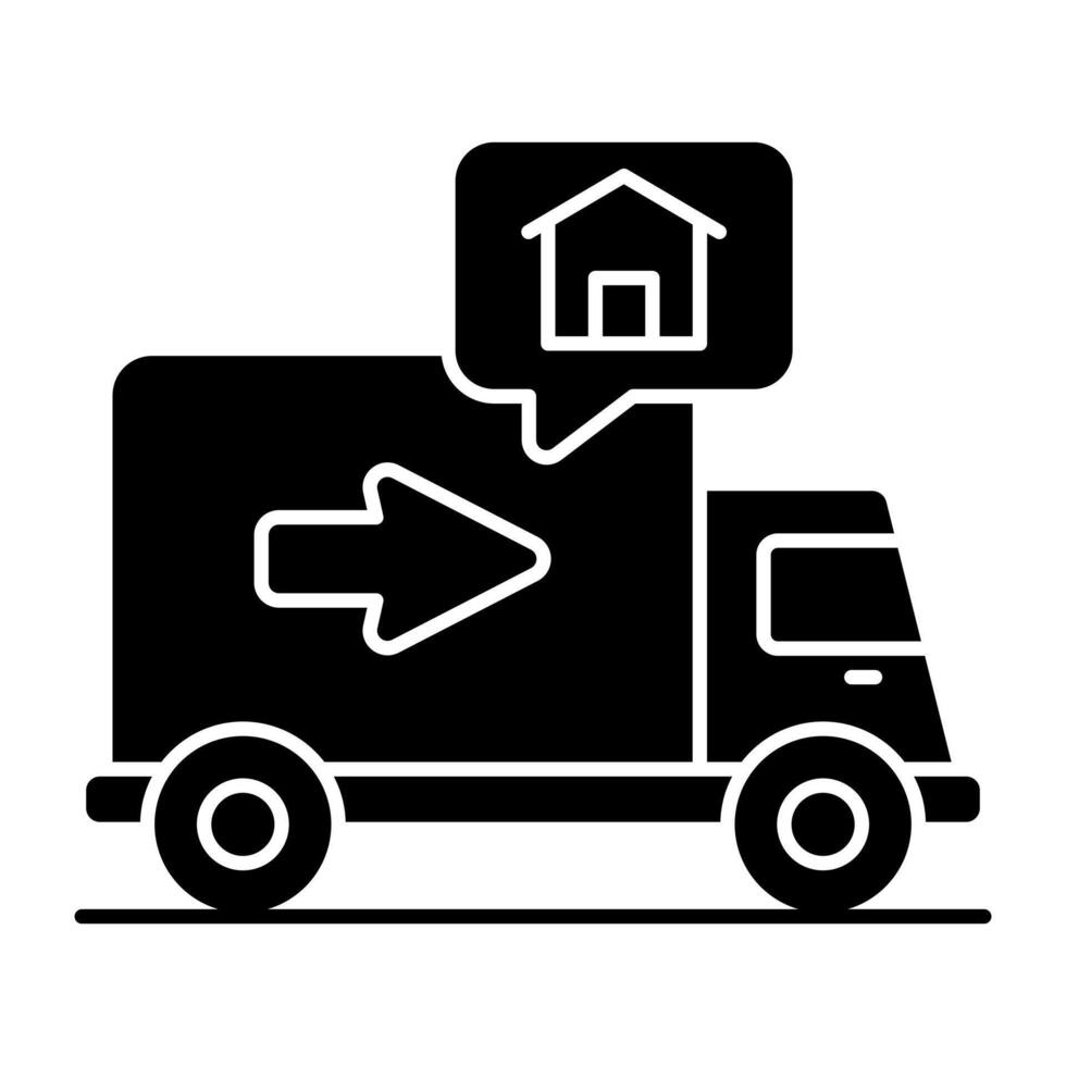 Modern solid icon of moving home vector