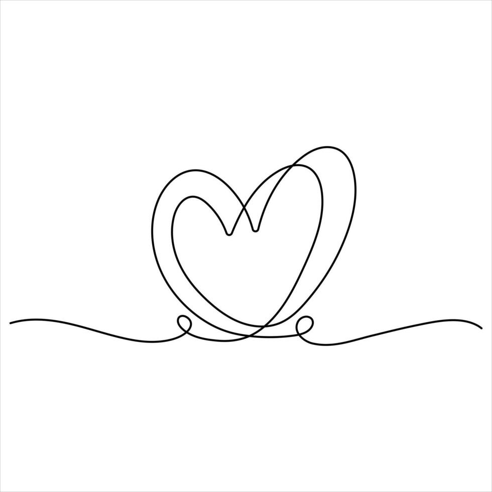 Hearts Love continuous one line drawing of concept illustration vector