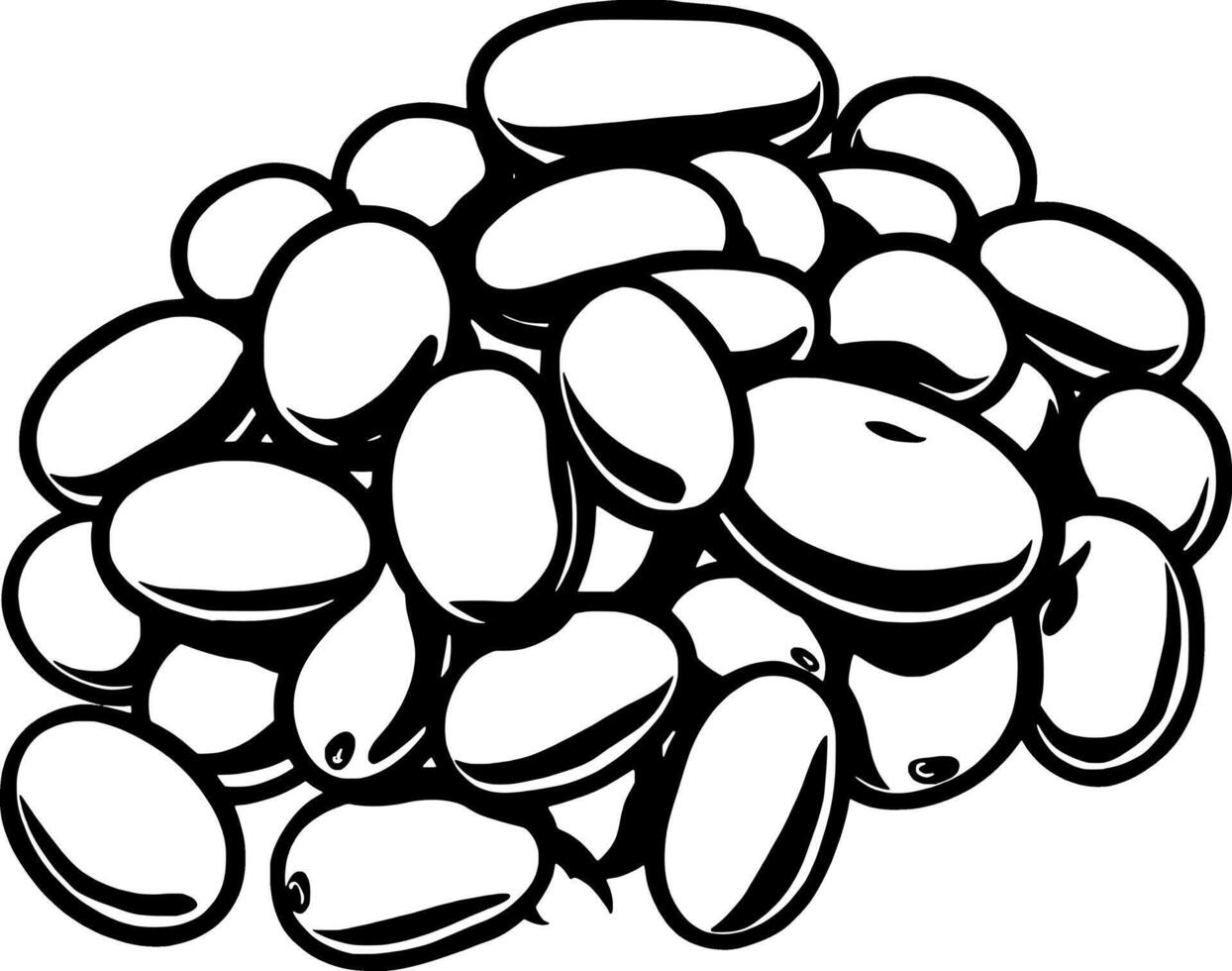 A Pile Of Gray Oval-Shaped Beans Close-Up View vector