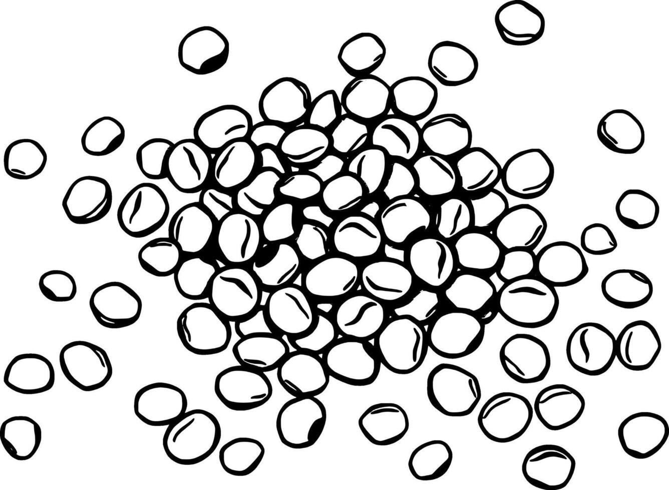 A Scattered Pile of Roasted Coffee Beans Brown and Rich vector