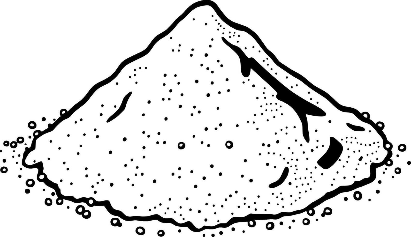 A Conical Pile of Fine Granular Substance Detailed Line Art Illustration vector
