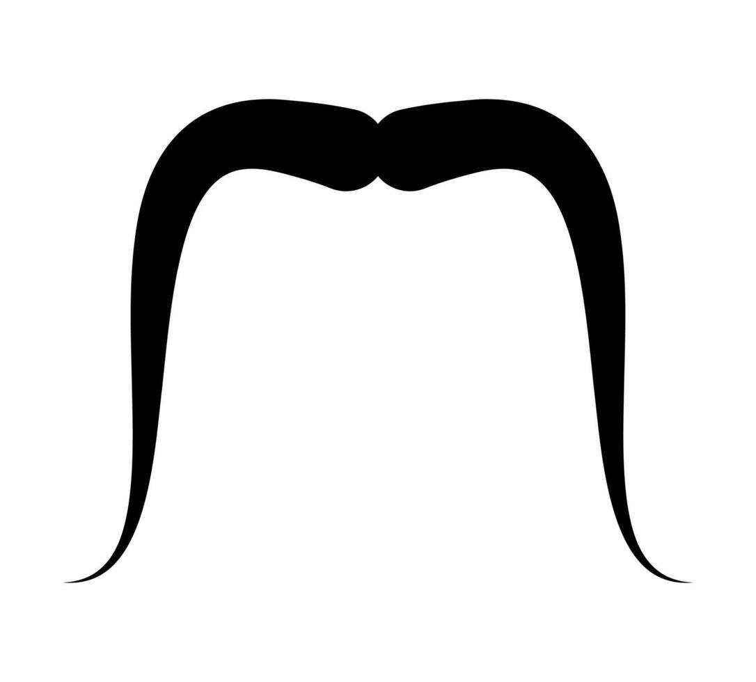 Mustache hipster icon, Black Handlebars Mustache, Whisker Elegant, Silhouette Mustache shape, Classic Gentleman's Mustache vector