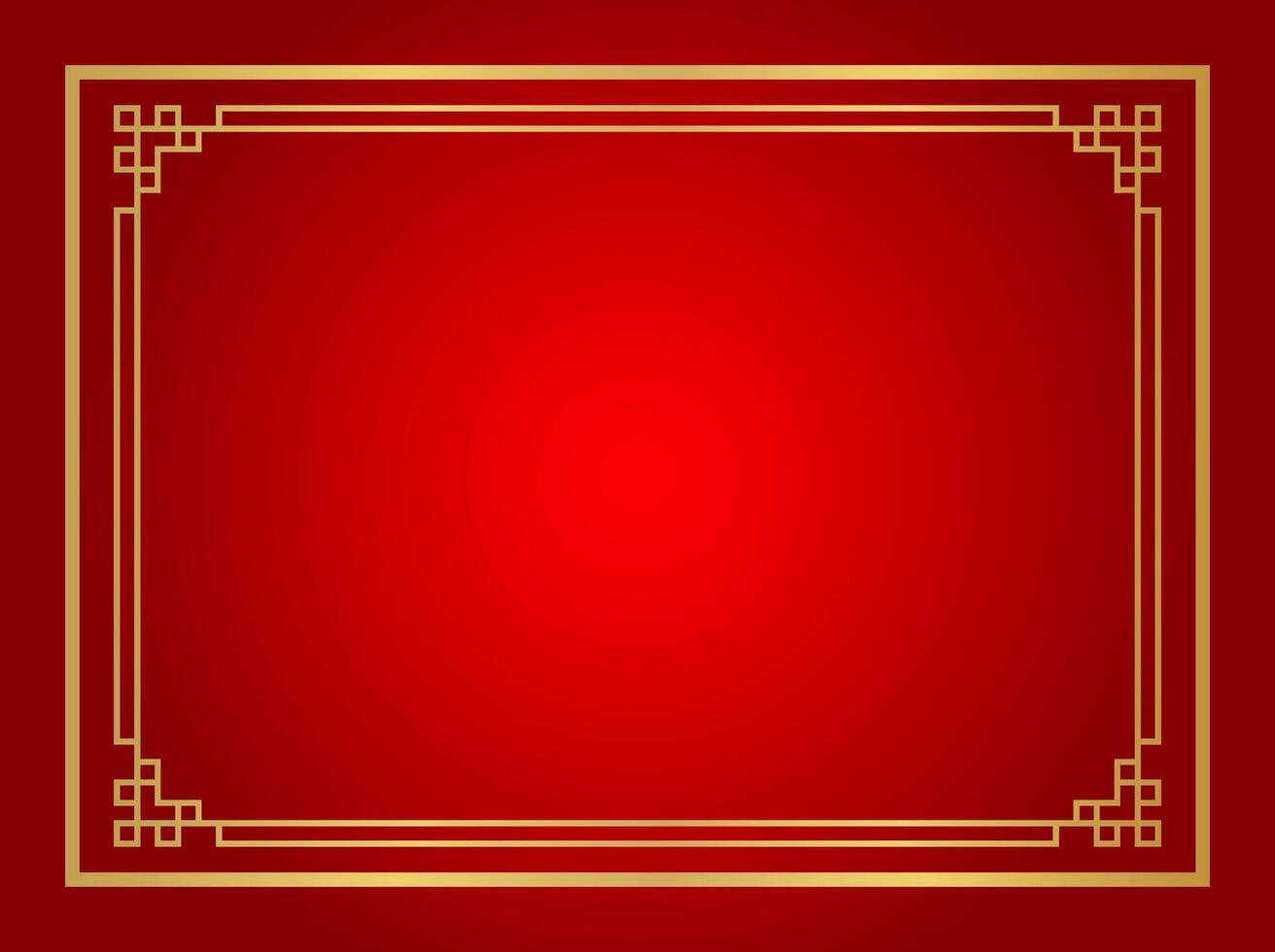 chinese certificate frame rectangle, red background, certificate line frame, antique china border gold frame, chinese new year frame outline vector