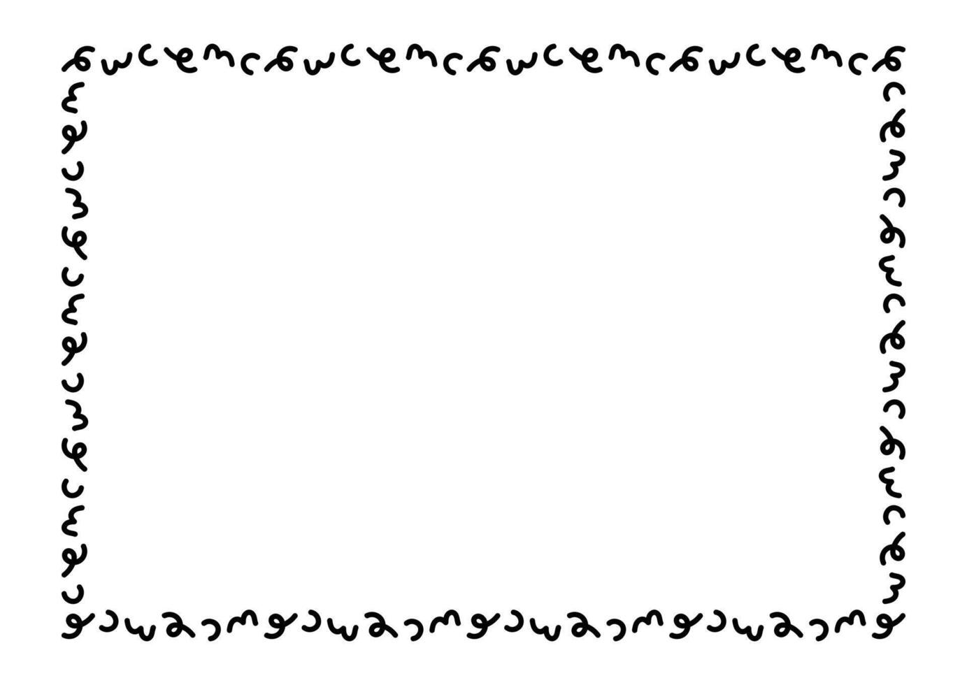 rectangle a4 frame, border frame doodle graphic, art line frame vector
