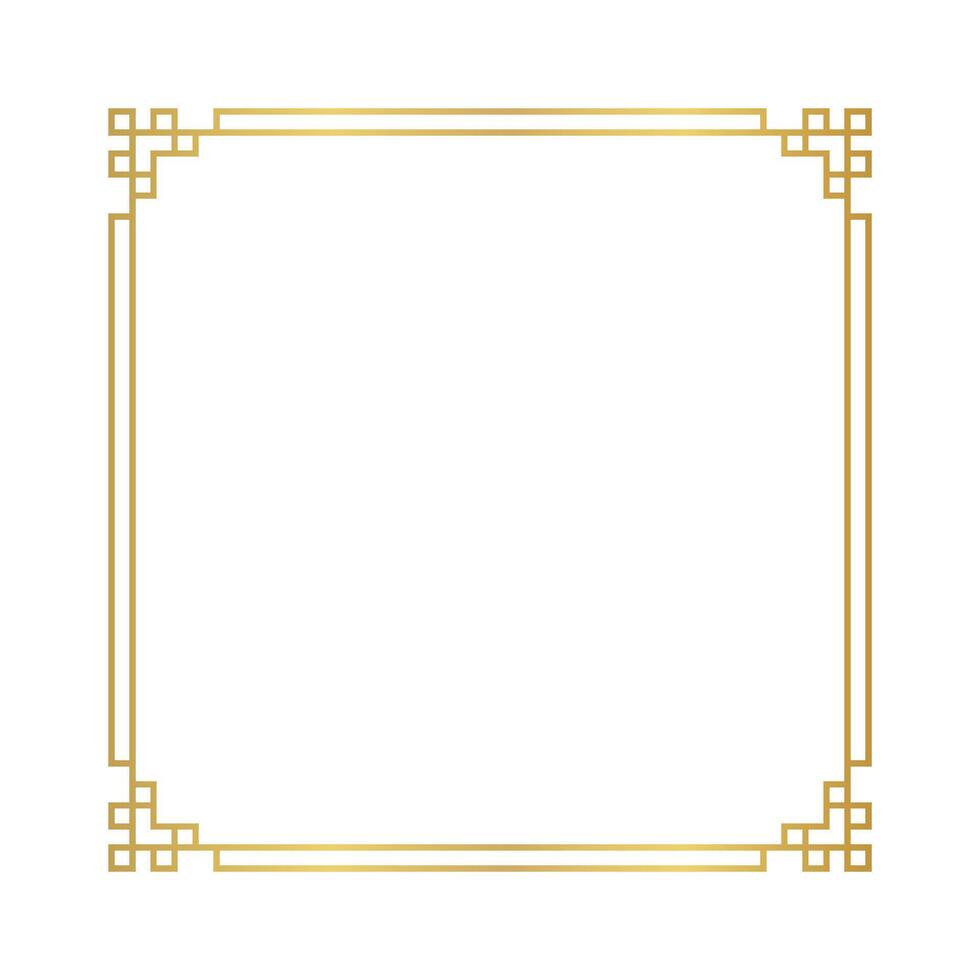 certificate frame template, chinese frame square line, antique china border golden frame, chinese new year frame outline vector
