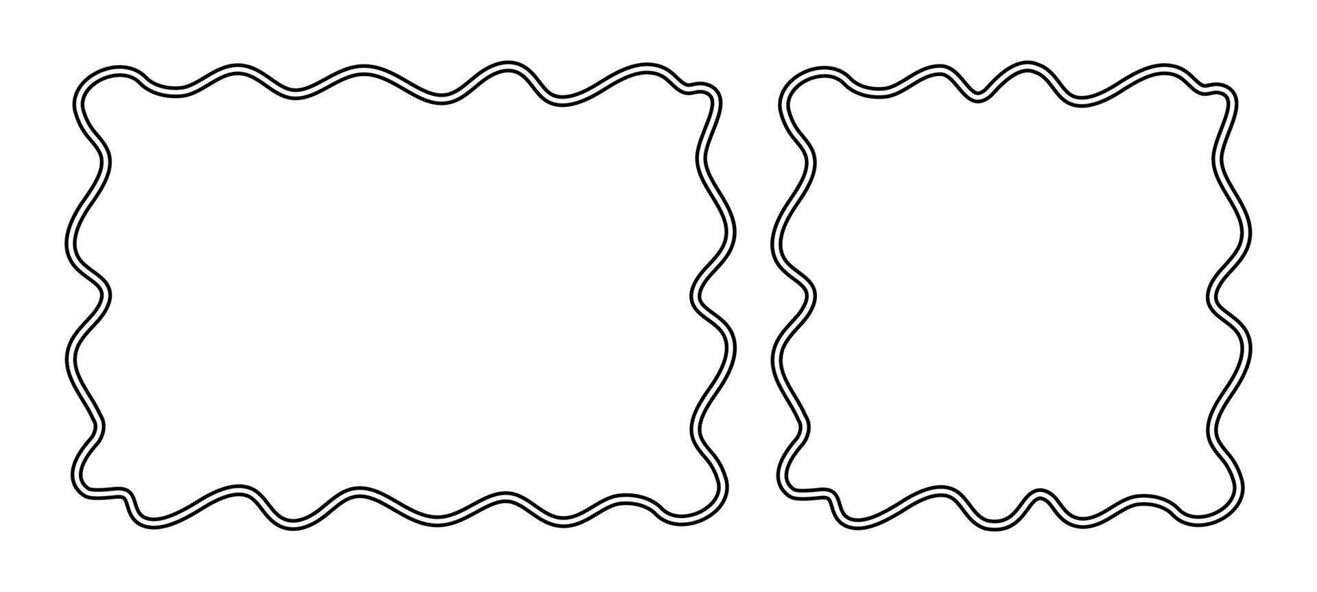 Blank Frame Doodle Line Hand Drawn, Picture Frame, Outline Border Frame, Scribble Frame template vector