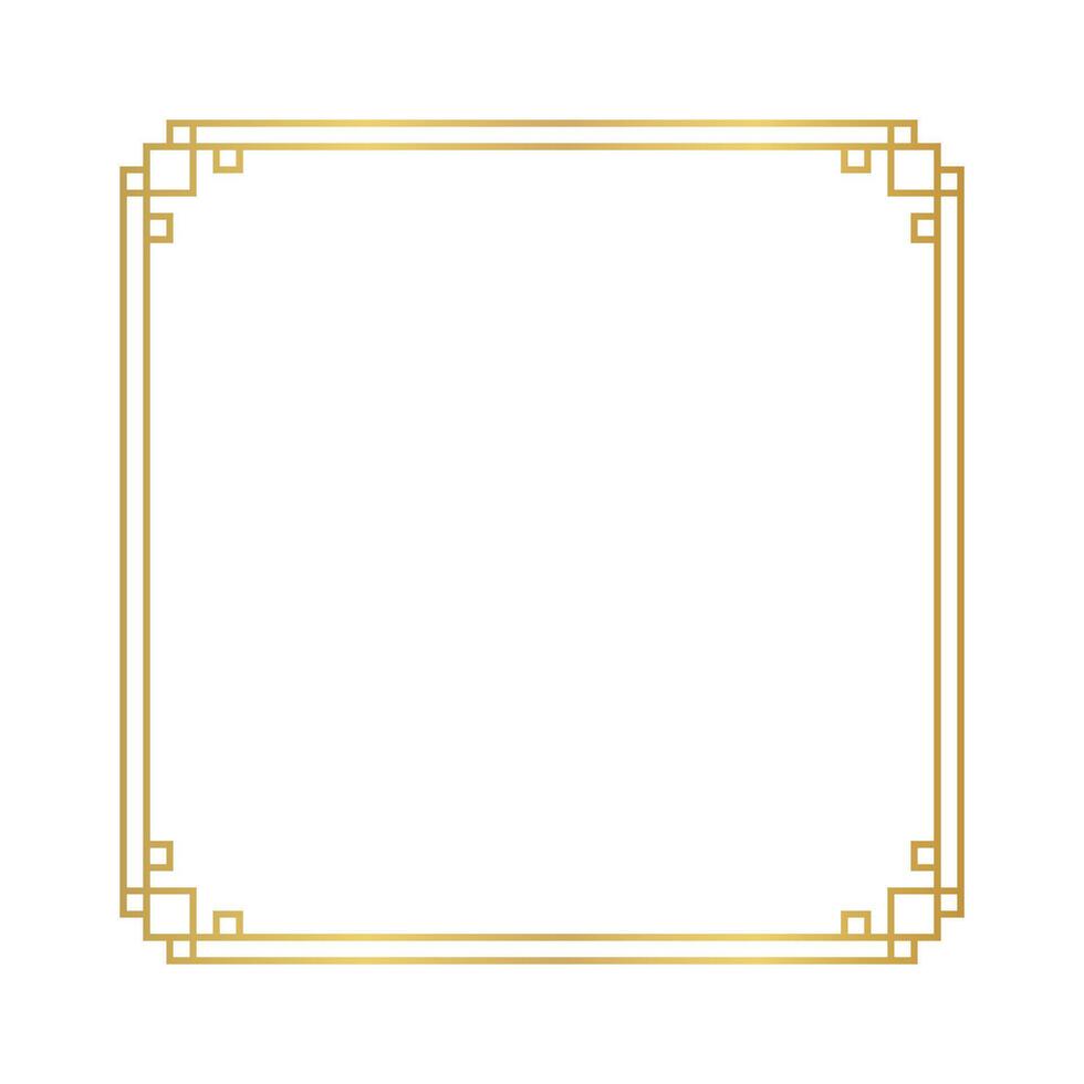certificate frame, chinese frame square line, antique china border golden frame, chinese new year frame outline vector