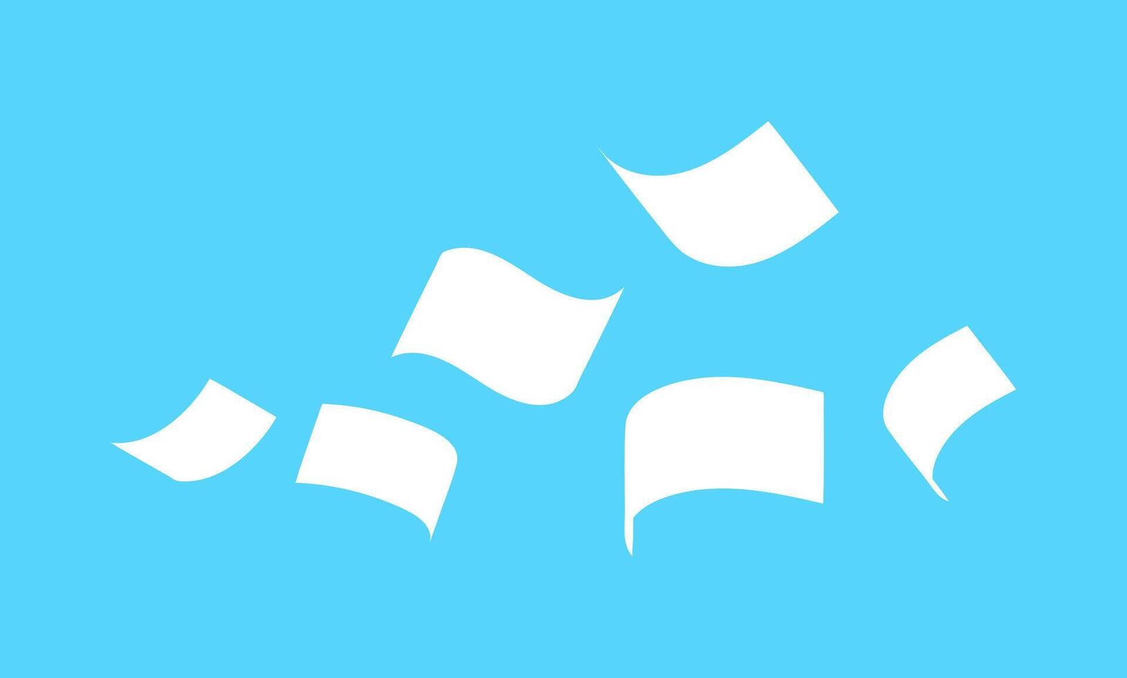 simple flying paper bill shape, documents paper note fly, white paper bill fall, busy chaos concept vector