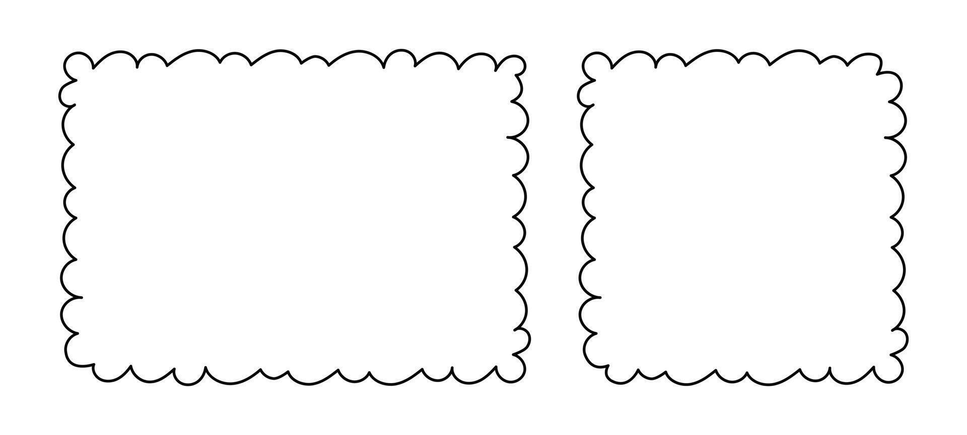 Frame Doodle Line Hand Drawn, Picture Frame, Outline Border Frame, Empty scribble Frame template vector