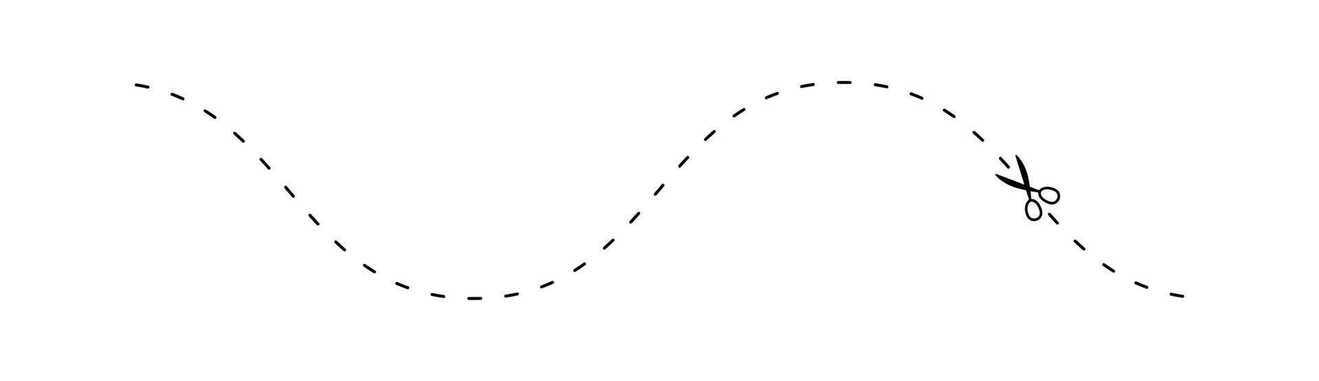 scissors on a dashed line, dash line and scissors, dot outline and scissors vector