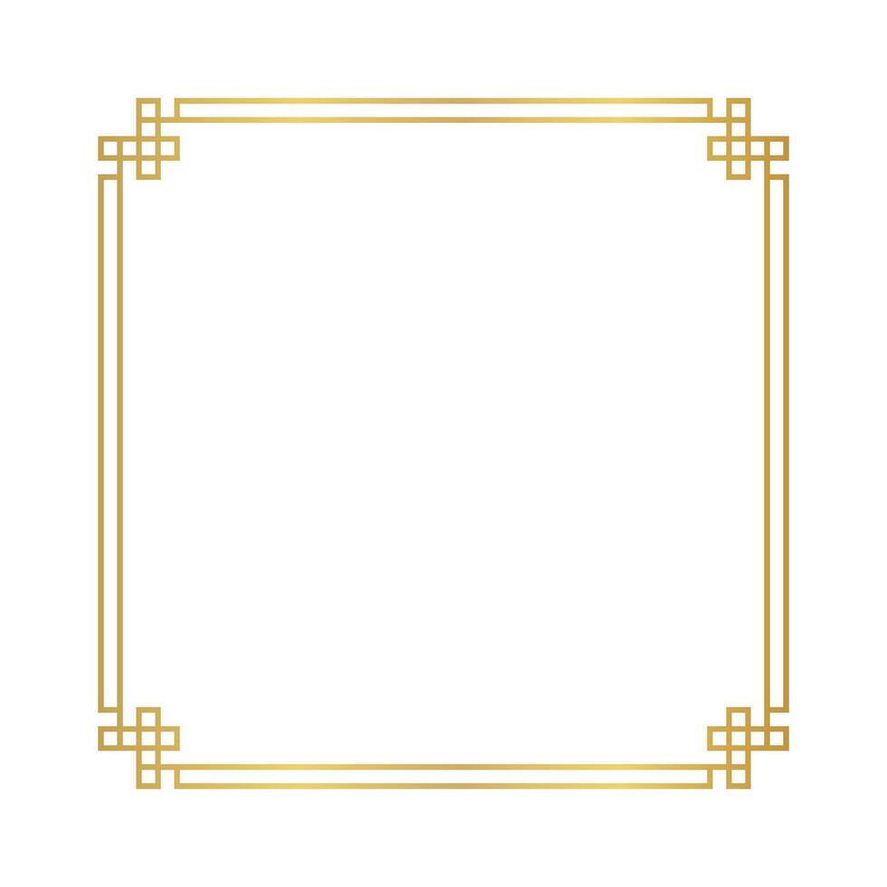 gold certificate frame template, chinese frame square line, antique china border gold frame, chinese new year frame outline vector