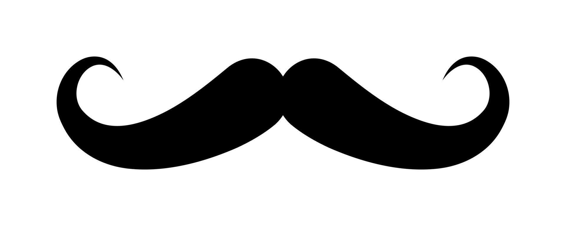 Black Mustache hipster icon, Handlebars Mustache, Whisker Elegant, Silhouette Mustache shape, Classic Gentleman's Mustache vector