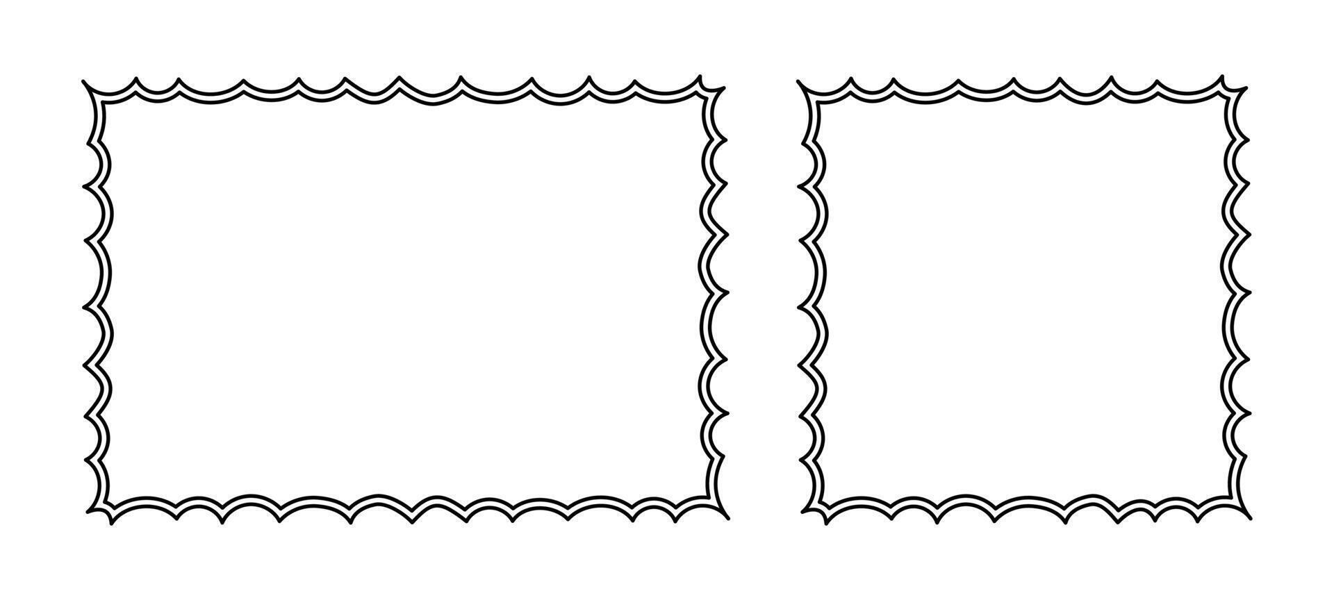 Frame Doodle Line Hand Drawn, Picture Frame, Outline Border Frame, Scribble Frame template blank vector