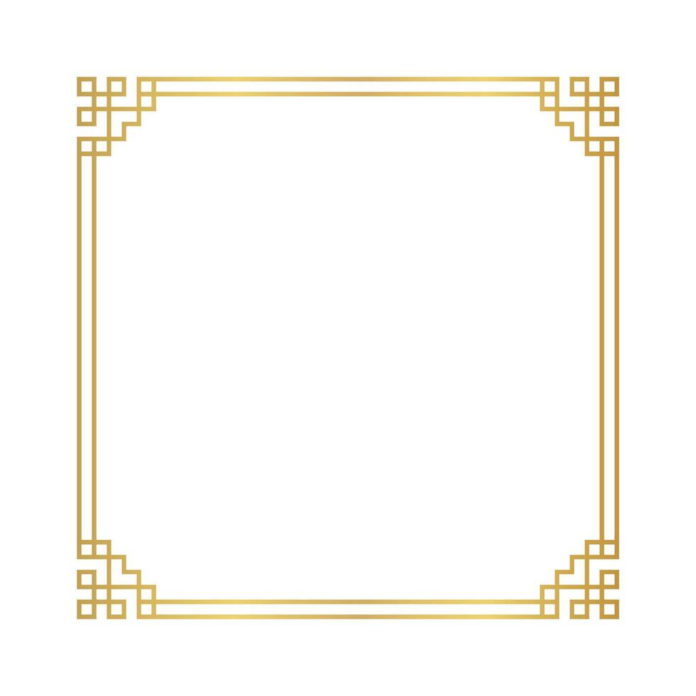 golden certificate frame, chinese frame square line, antique china border gold frame, chinese new year frame outline vector