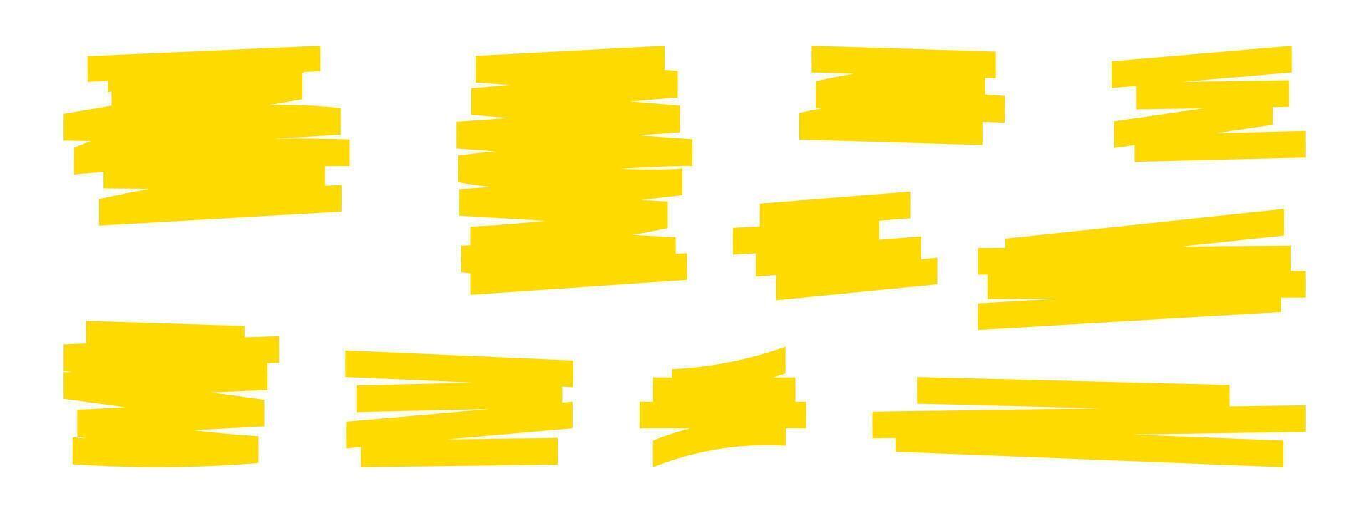 Highlighter yellow, Highlight Marker Brush Hand Drawn, Highlight Writing Marker vector