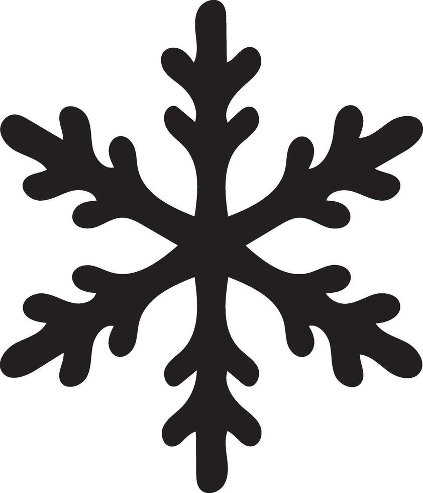 Stylized Snowflake Silhouette, Elegant Logo for Cold Weather Branding vector