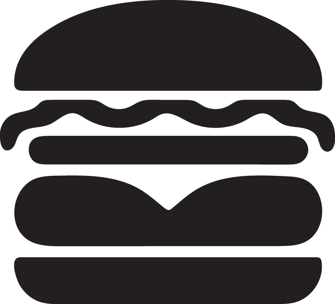 Sleek Burger Silhouette Logo Isolated for Packaging Design vector