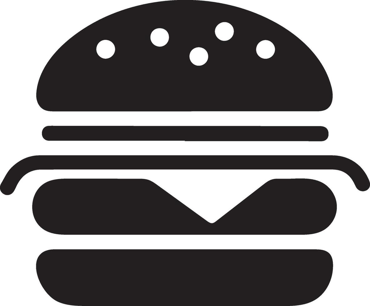 Burger Silhouette Flat Logo Design for Branding vector
