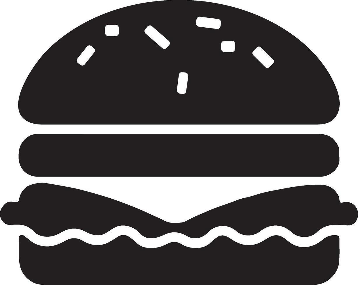 Clean Burger Silhouette Logo for Mobile App Icons vector