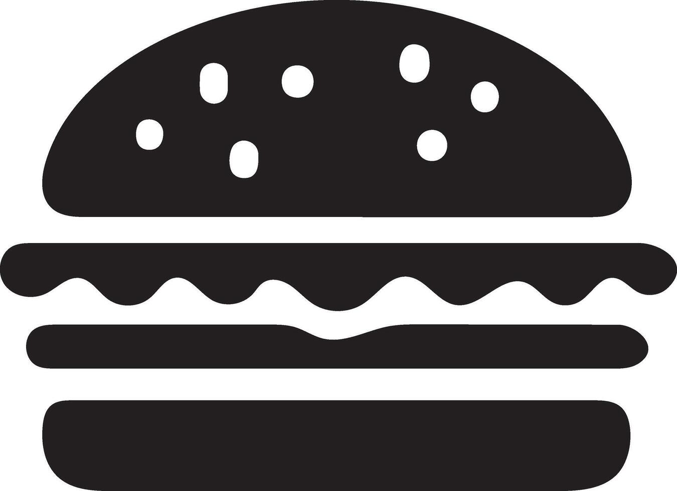 Burger Logo in Clean Silhouette Design vector