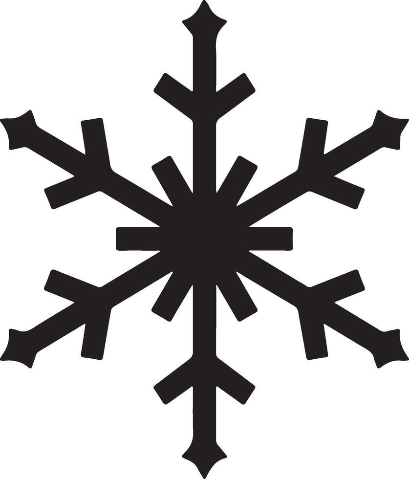 Flat Snowflake Icon, Silhouette Logo Collection Isolated on White Background vector