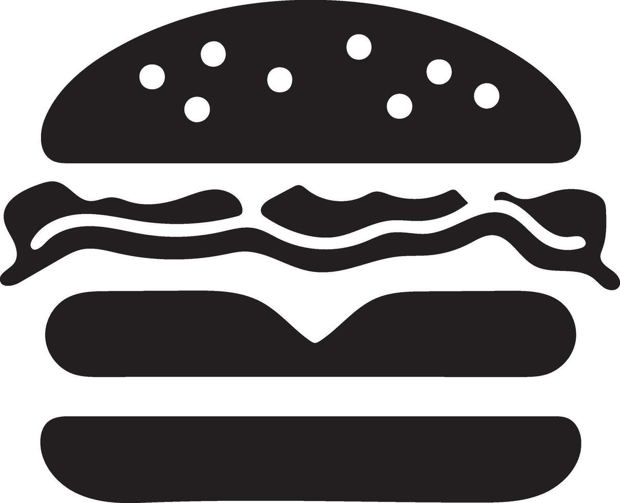 Modern Burger Silhouette Logo for Menu Design vector