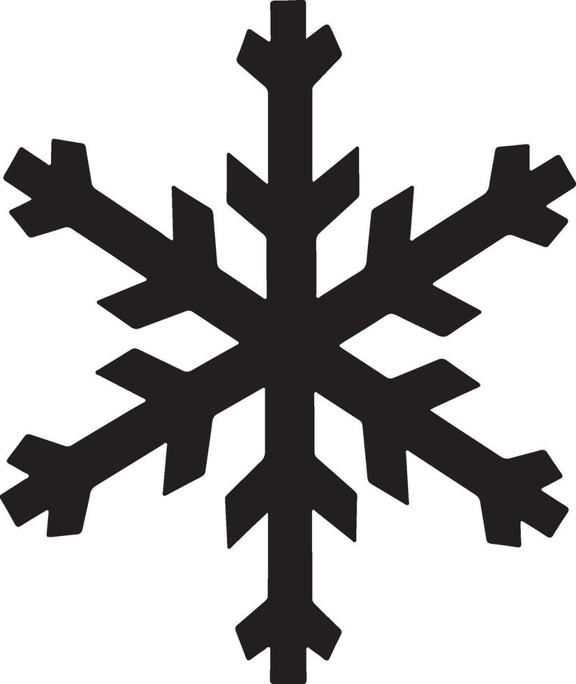 Abstract Snowflake Icon, Simple Black Silhouette on White Background vector