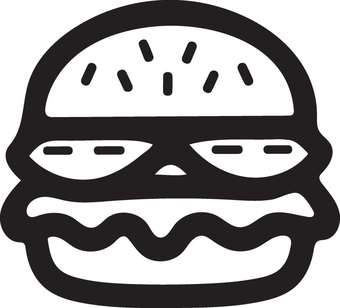 Simple Burger Silhouette Logo for Web and App Use vector