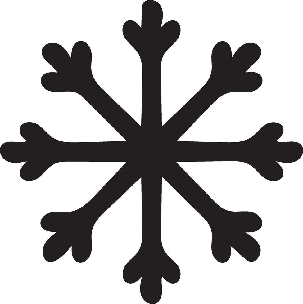 Minimal Snowflake Silhouette Illustration, Art for Winter Themes vector