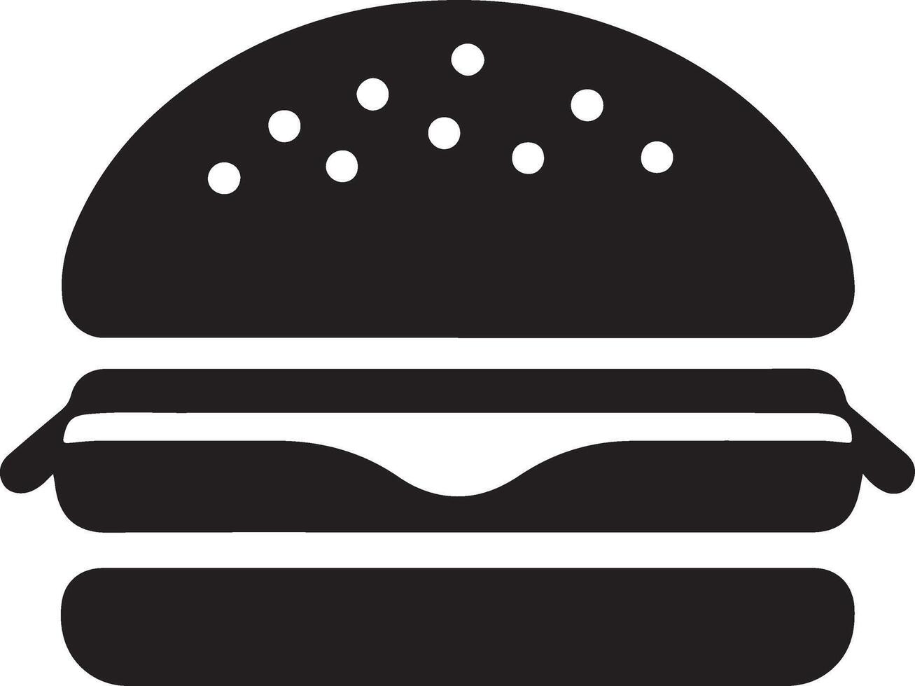 Minimal Burger Silhouette Logo, Ideal for Branding Kits vector
