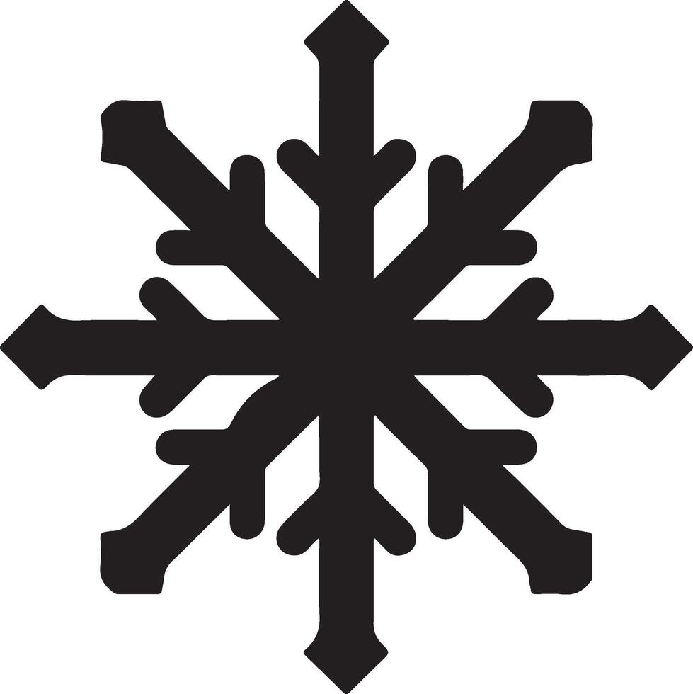 Elegant Snowflake Silhouette, Monochrome Design for Holiday Projects vector