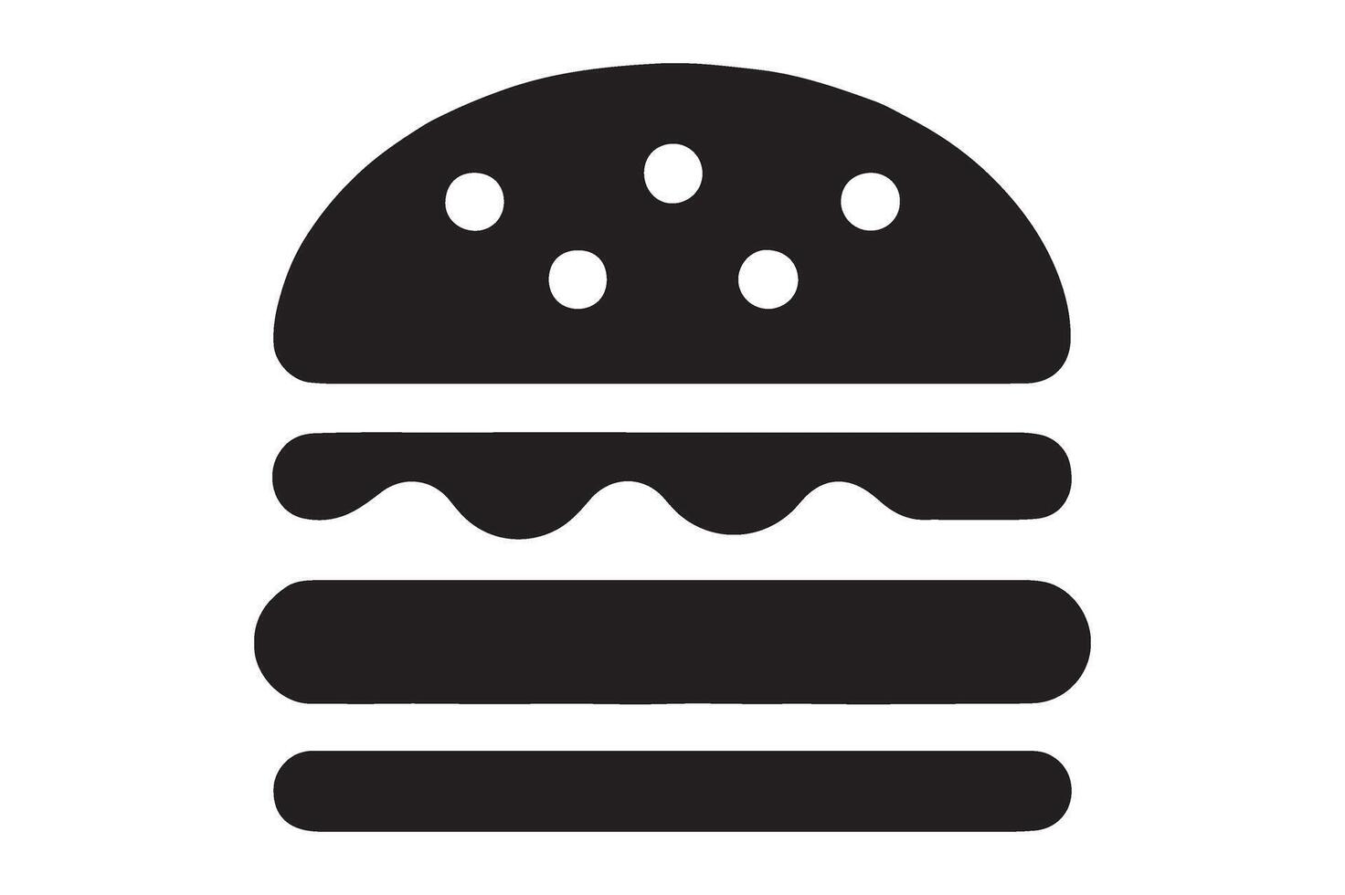 Simple Burger Silhouette Logo, Monochrome Isolated Design vector