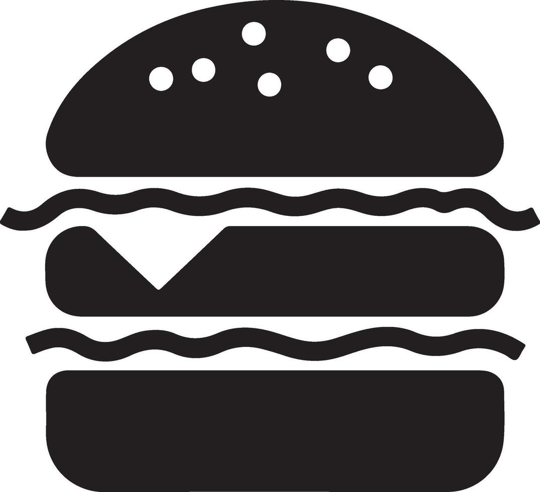 Burger Silhouette Logo for Use in Digital and Print Media vector