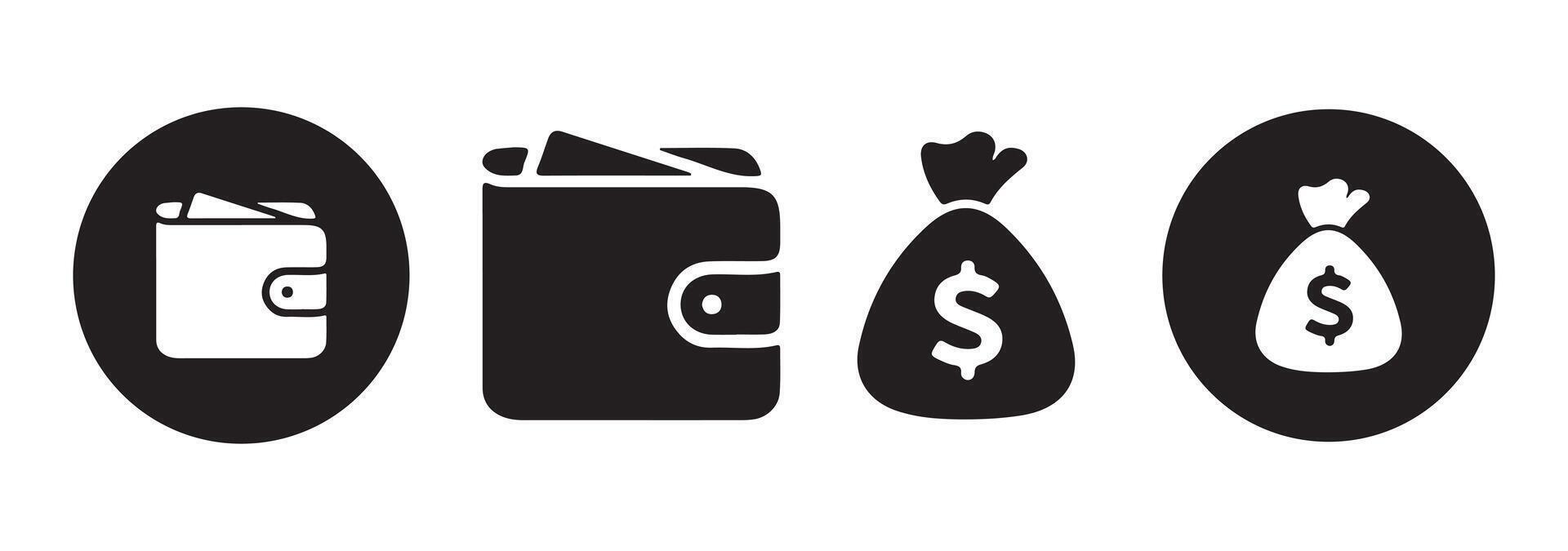 money wallet icon vector