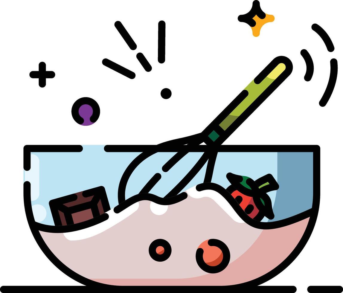 Mixing Bowl with Ingredients vector