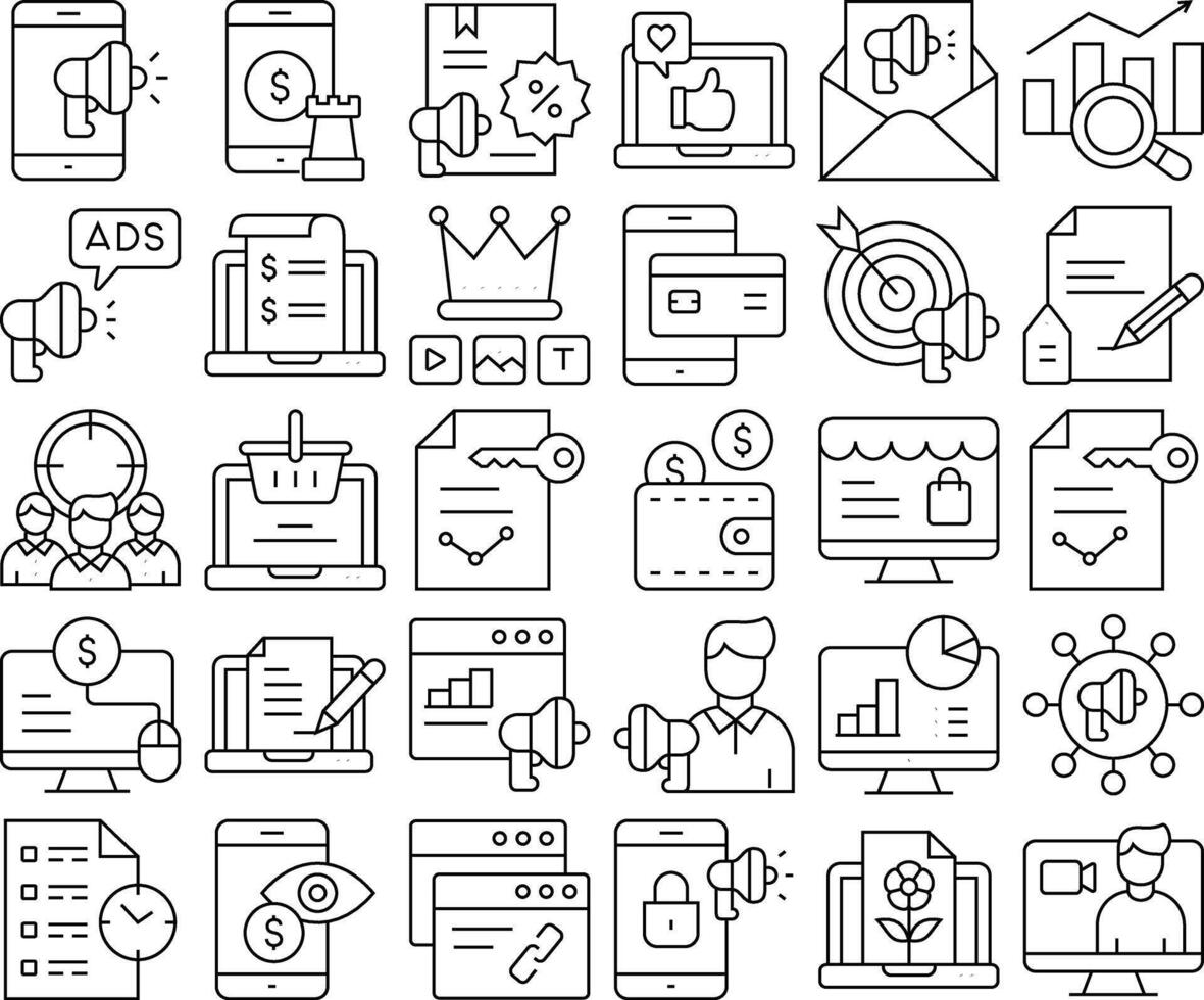 Digital Marketing and Advertising Icons vector