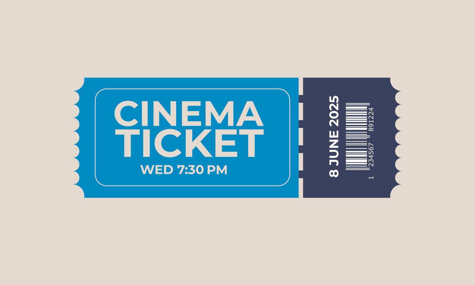 Premium Cinema Ticket with Elegant Design High-End Look and Sleek Graphic Elements vector