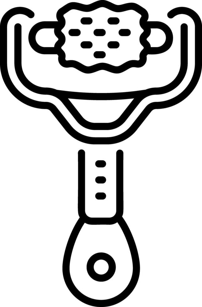 A linear style icon of a facial roller vector