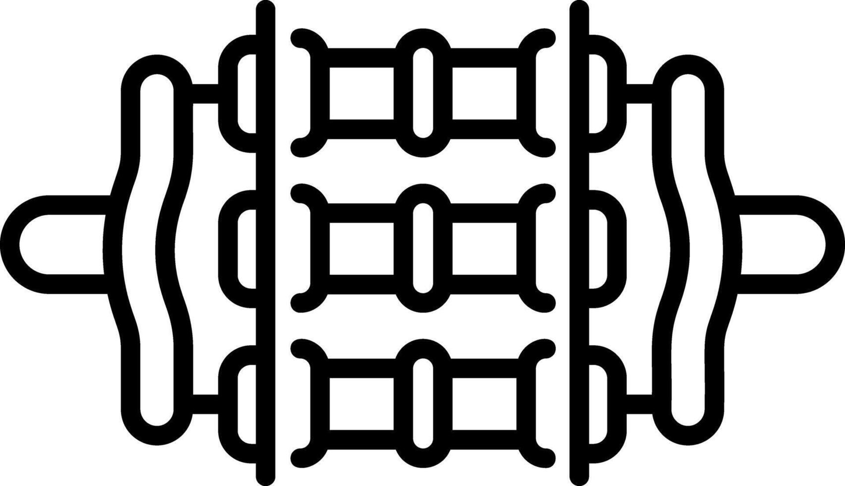 A linear style icon of a massage roller vector