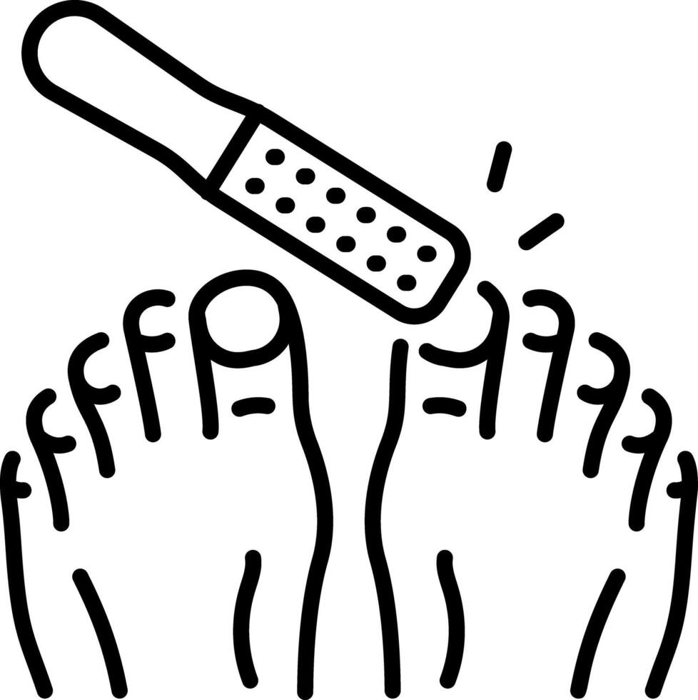A linear style icon of pedicure treatment vector