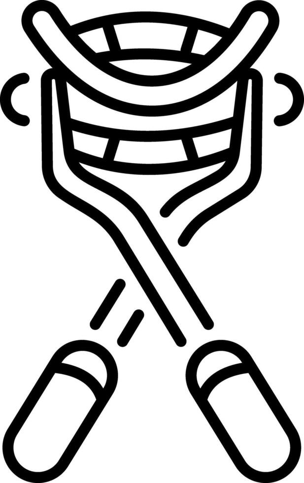 Eyelash curler tool icon in linear style vector