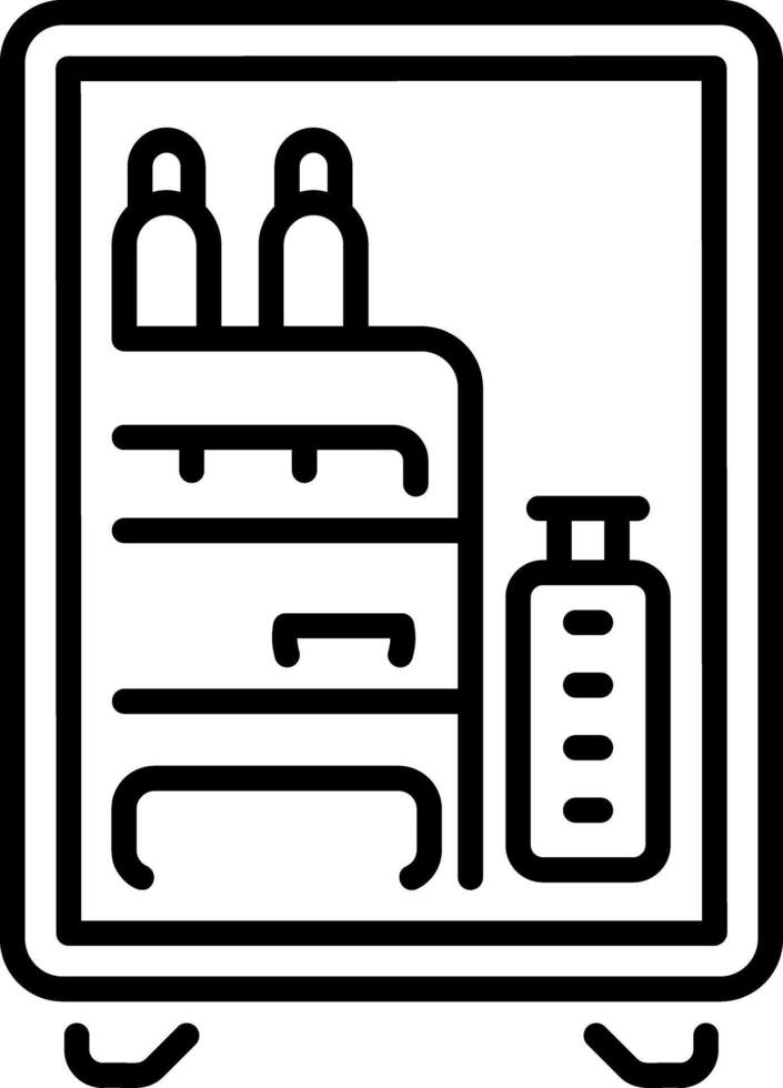 A linear style icon of a beauty fridge vector