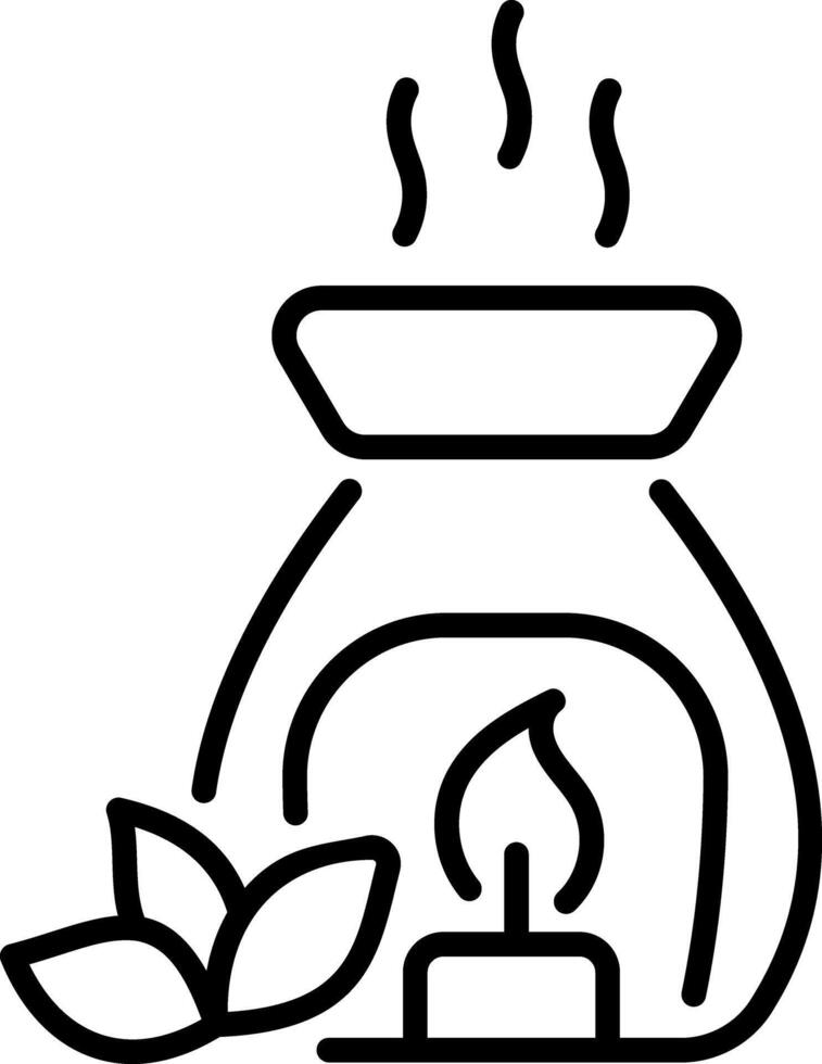 A linear style icon showing aromatherapy vector