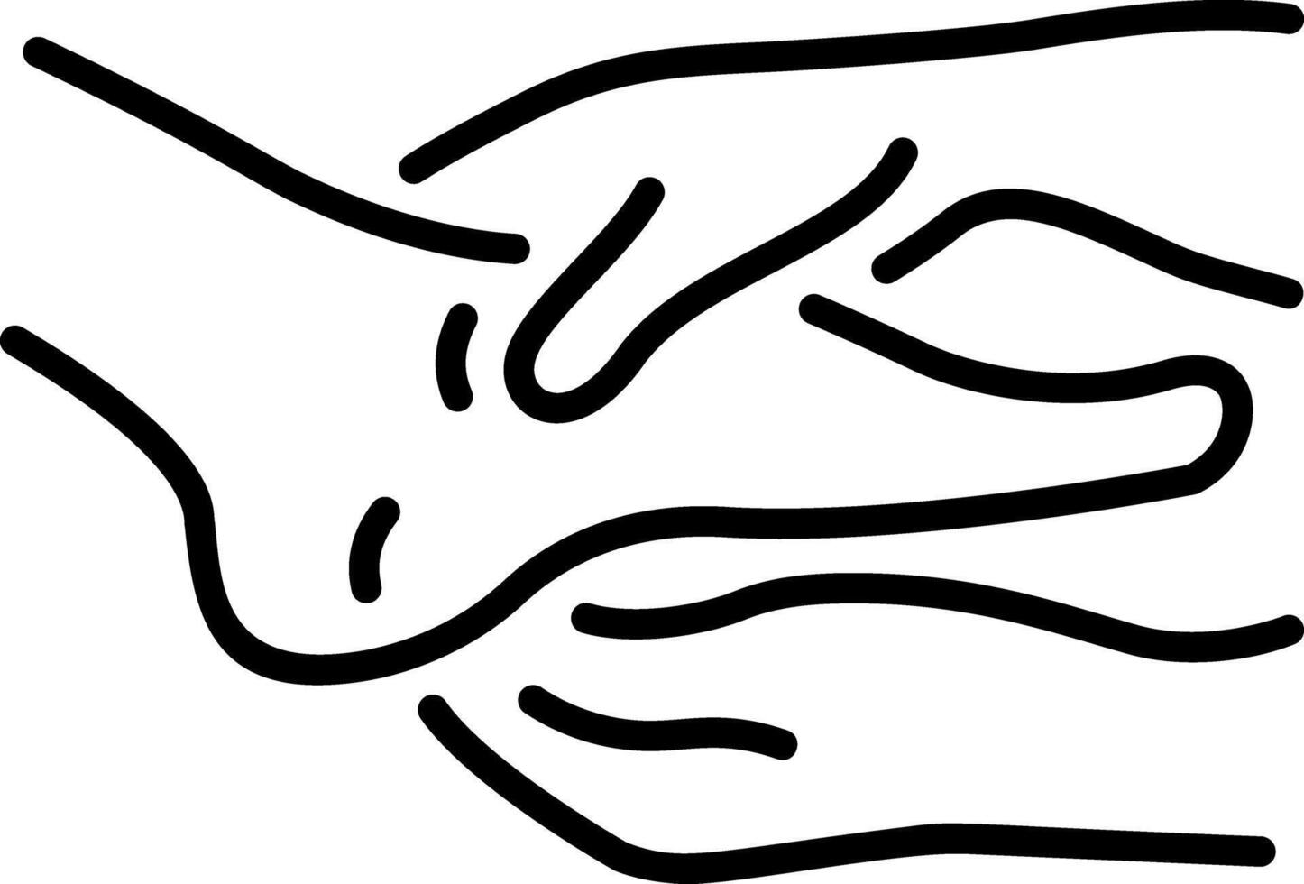A linear style icon showing foot massage vector