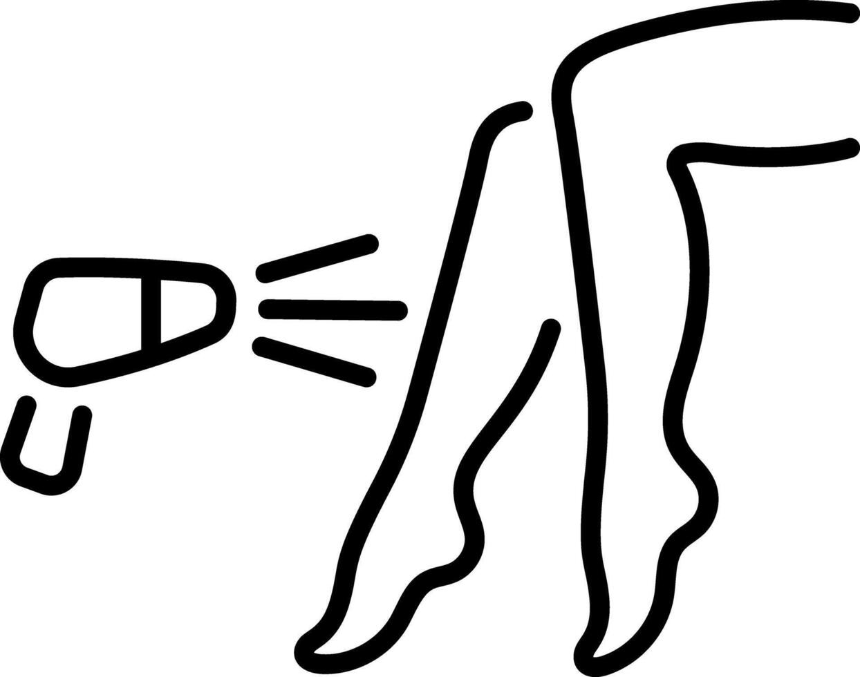 A linear style icon showing hair laser machine vector