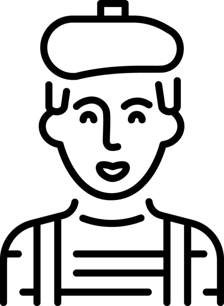 A linear style icon of a mime artist vector