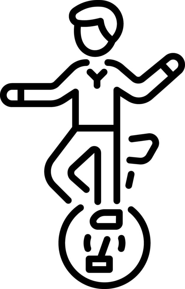 A unicyclist performance icon in linear style vector