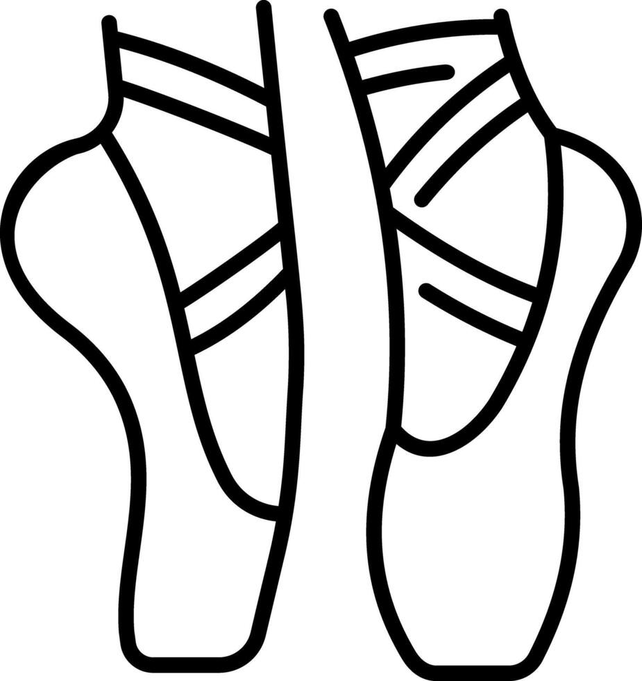 A linear style icon of ballet shoes vector