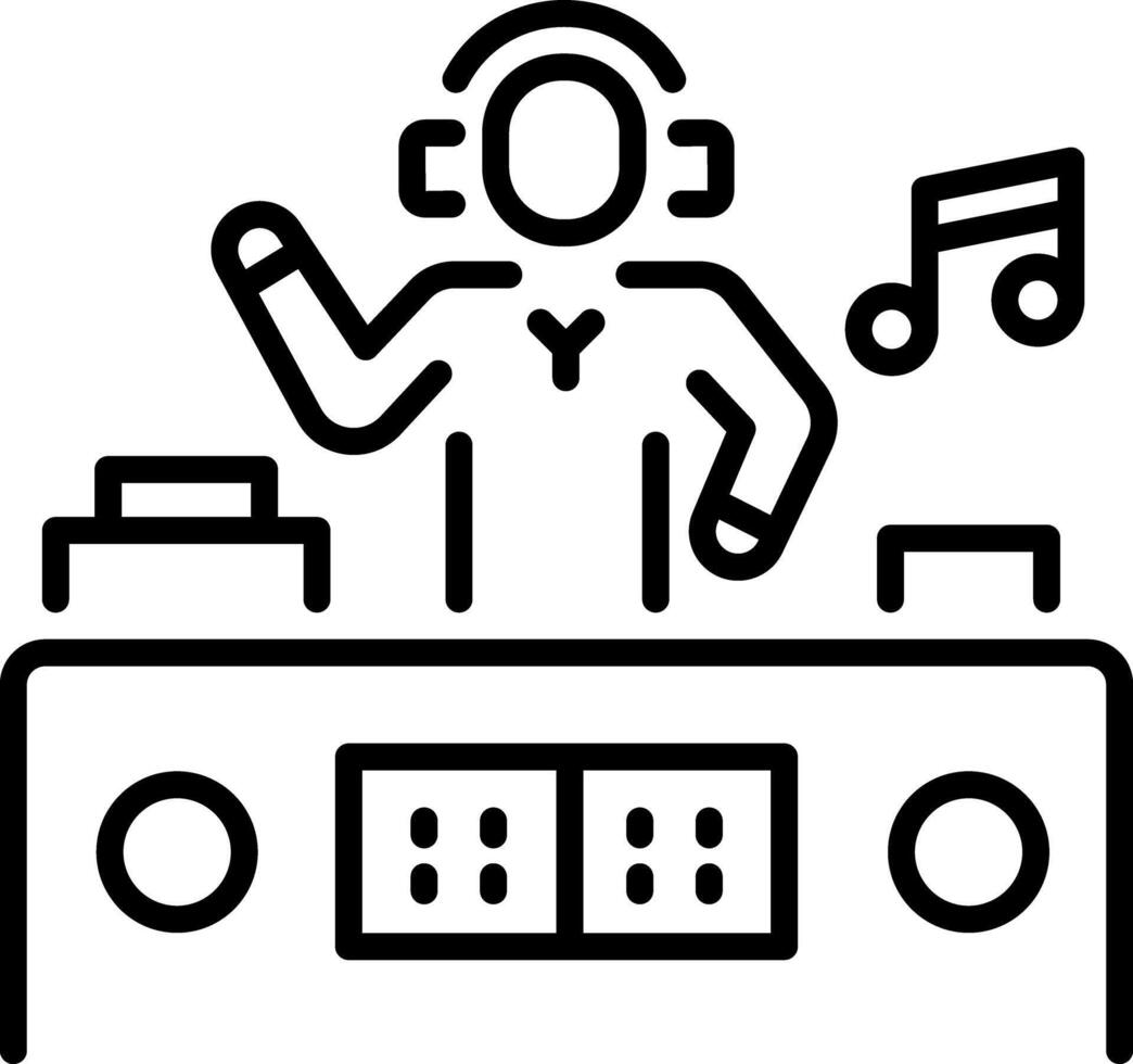 Party dj music icon in linear style vector